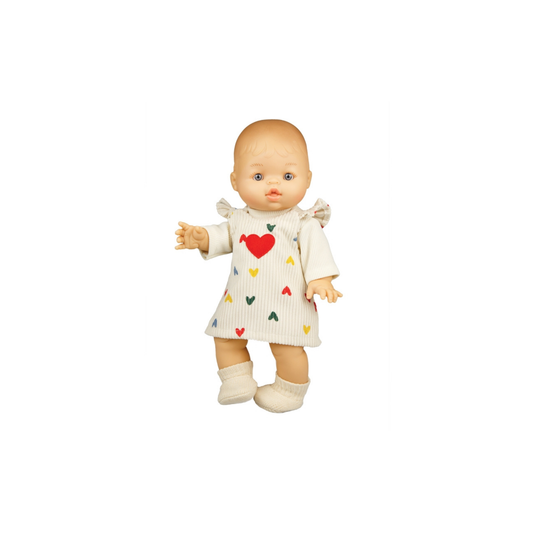 Heless jurk met t-shirt - confetti hart (28-35 cm)