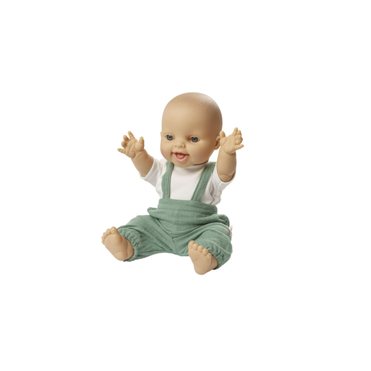 Heless tuinbroek met t-shirt saliegroen/wit (28-35 cm)