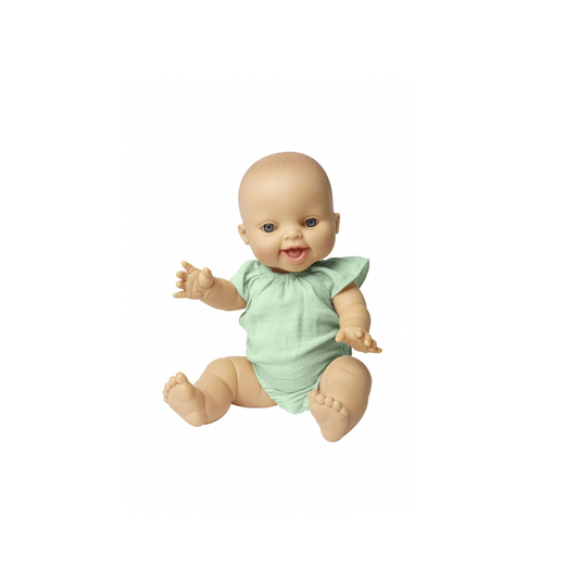 Helless poppenrompertje met ruches mintgroen (28-35 cm)