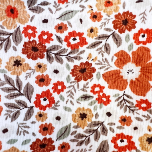 Hollie kledingset Poppy caramel flowers - 34 cm