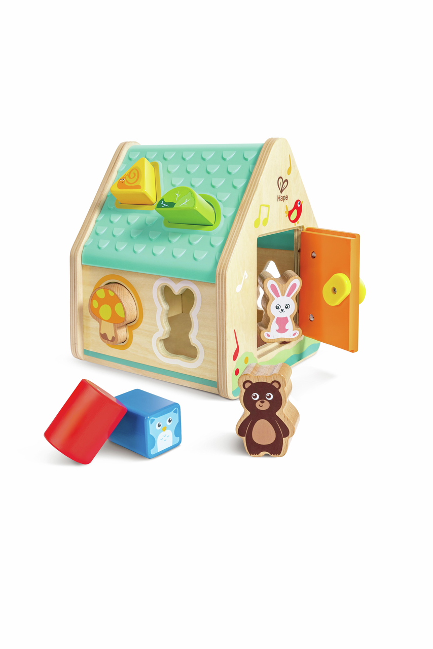 Hape houten vormenstoof - dierenhuis