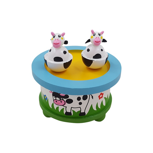 Houten muziekdoosje -  koetjes