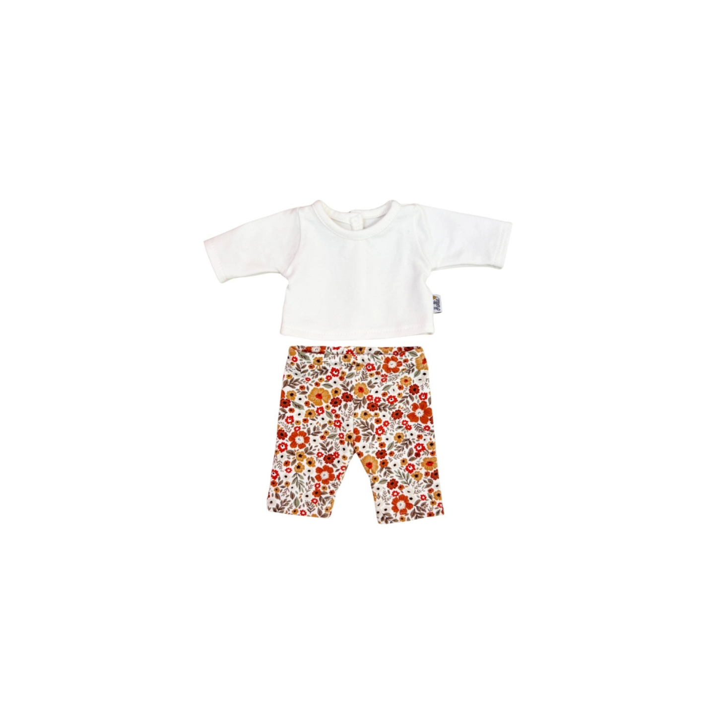 Hollie kledingset Poppy caramel flowers - 34 cm