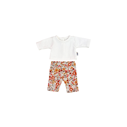 Hollie kledingset Poppy caramel flowers - 34 cm