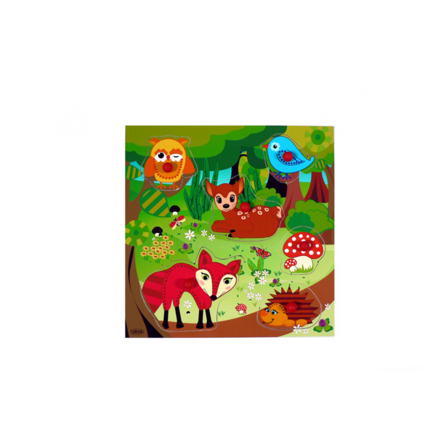 Hess houten puzzel - bosdieren