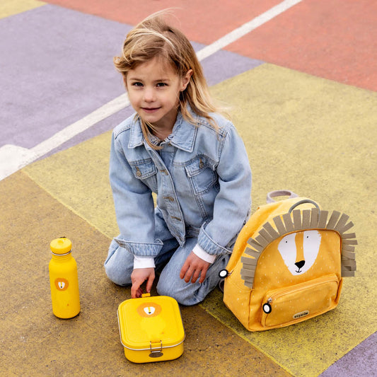 Complete Schoolbundel | Rugzak, RVS drinkfles, RVS broodtrommel & snackbakjes | Trixie Mr. Lion