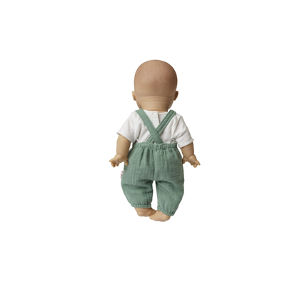 Heless tuinbroek met t-shirt saliegroen/wit (28-35 cm)