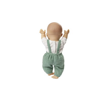 Heless tuinbroek met t-shirt saliegroen/wit (28-35 cm)