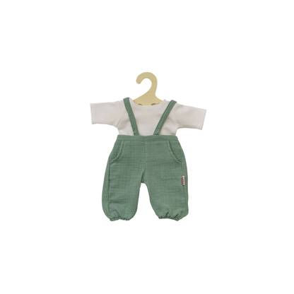 Heless tuinbroek met t-shirt saliegroen/wit (28-35 cm)