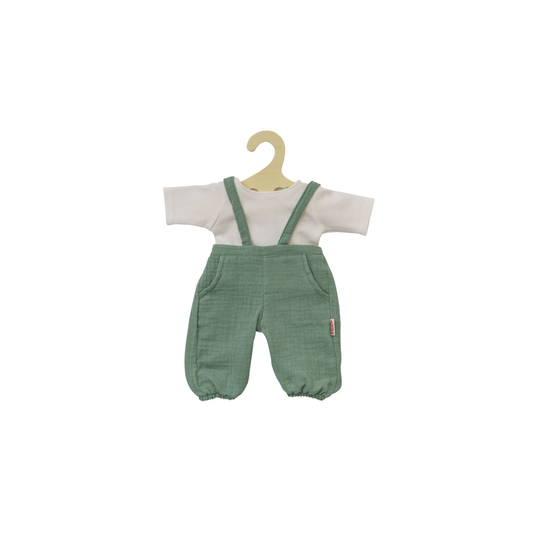 Heless tuinbroek met t-shirt saliegroen/wit (28-35 cm)