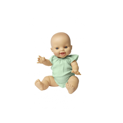 Helless poppenrompertje met ruches mintgroen (28-35 cm)
