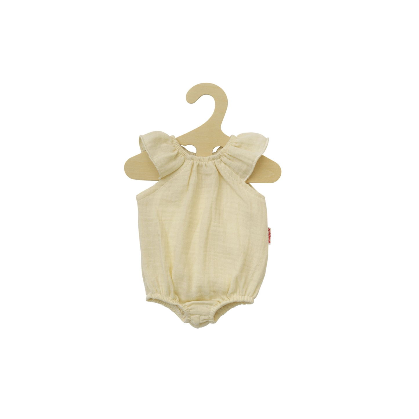 Helless poppenrompertje met ruches ecru (28-35 cm)
