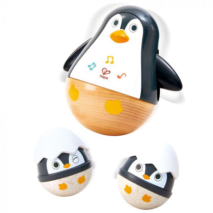 Hape wiebelende pinguïn familie