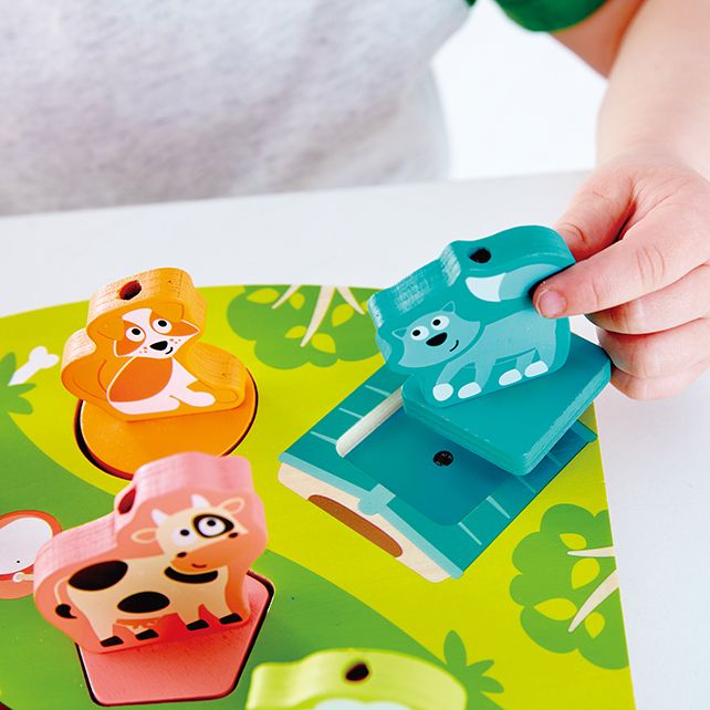 Hape houten boerderij geluiden puzzel