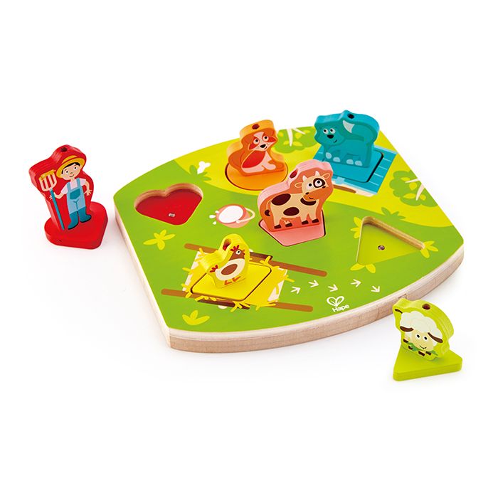 Hape houten boerderij geluiden puzzel