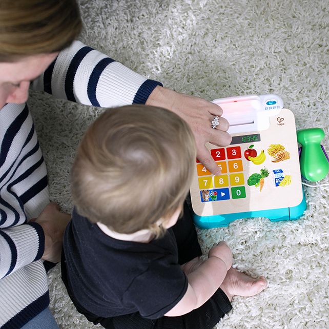 Hape houten kassa met magic touch