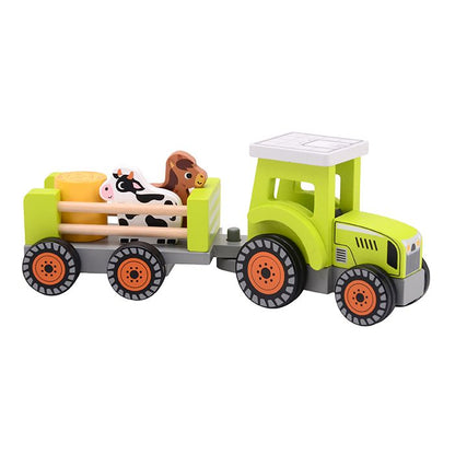 Jouéco houten tractor met diertjes