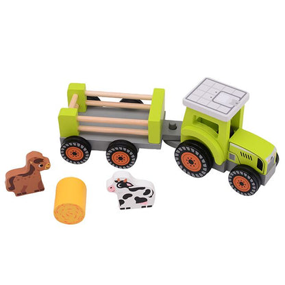 Jouéco houten tractor met diertjes